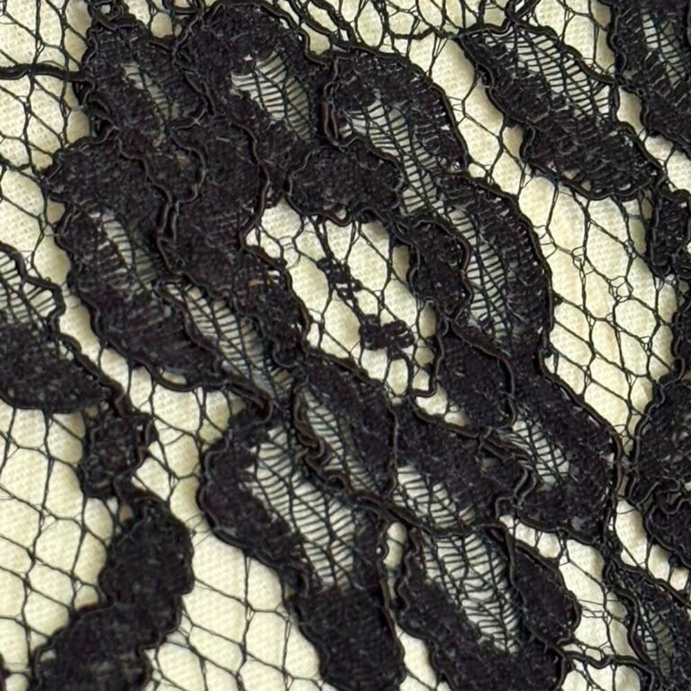 Adrianna Papell Ink Black Illusion Lace Yoke Ruched Drape Gown Dress 20W NWT - Picture 12 of 14